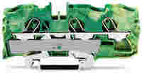 WAGO TOPJOB®S ground terminal block; rail mount; 3-conductor; 10 mm wide; green-yellow