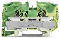 WAGO TOPJOB®S ground terminal block; rail mount; 2-conductor; 12 mm wide; green-yellow
