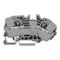 WAGO 2-conductor supply terminal blocks for distribution boxes; 16 mm²; side and center marking; for DIN-rail 35 x 15 and 35 x 7.5; Push-in CAGE CLAMP®; 16,00 mm²; gray