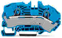 WAGO 2-conductor supply terminal blocks for distribution boxes; 16 mm²; side and center marking; for DIN-rail 35 x 15 and 35 x 7.5; Push-in CAGE CLAMP®; 16,00 mm²; blue