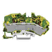 WAGO 2-conductor ground terminal block; 16 mm²; side and center marking; for DIN-rail 35 x 15 and 35 x 7.5; Push-in CAGE CLAMP®; 16,00 mm²; green-yellow