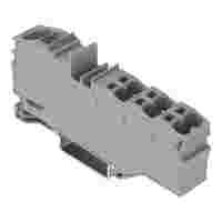 Distribution terminal block; with operating slots; 1 x 16 mm² / 6 x 4 mm²; with integrated end plate; suitable for Ex e II applications; side and center marking; for DIN-rail 35 x 15 and 35 x 7.5; Push-in CAGE CLAMP®; 16,00 mm²; gray