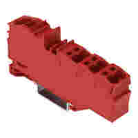 Distribution terminal block; with operating slots; 1 x 16 mm² / 6 x 4 mm²; with integrated end plate; suitable for Ex e II applications; side and center marking; for DIN-rail 35 x 15 and 35 x 7.5; Push-in CAGE CLAMP®; 16,00 mm²; red