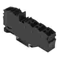 Distribution terminal block; with operating slots; 1 x 16 mm² / 6 x 4 mm²; with integrated end plate; suitable for Ex e II applications; side and center marking; for DIN-rail 35 x 15 and 35 x 7.5; Push-in CAGE CLAMP®; 16,00 mm²; black