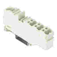Distribution terminal block; with operating slots; 1 x 16 mm² / 6 x 4 mm²; with integrated end plate; suitable for Ex e II applications; side and center marking; for DIN-rail 35 x 15 and 35 x 7.5; Push-in CAGE CLAMP®; 16,00 mm²; light gray