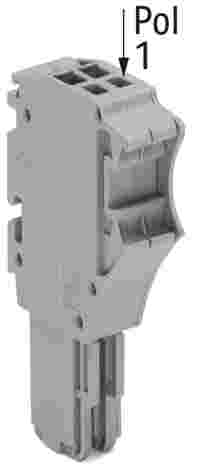 X-COM S-Mini female plug; rail mount; for 2020 series carrier terminal blocks; 1-conductor; 2-pole; 7.7 mm wide; gray