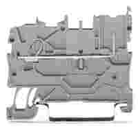 WAGO X-COM S-Mini carrier/feedthrough terminal block; rail mount; 1-conductor, 1-pin; 3.5 mm wide; gray