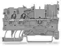 WAGO X-COM S-Mini carrier/feedthrough terminal block; rail mount; 2-conductor, 1-pin; 3.5 mm wide; gray