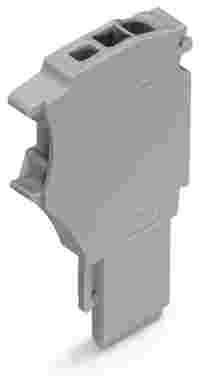 Start module for 1-conductor female connector; Push-in CAGE CLAMP®; 1.5 mm²; Pin spacing 3.5 mm; 1-pole; with integrated end plate; 1,50 mm²; gray