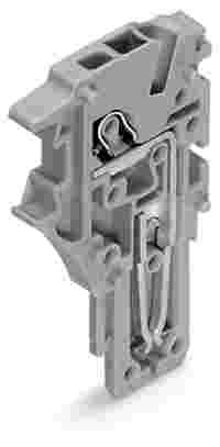 End module for 1-conductor female connector; Push-in CAGE CLAMP®; 1.5 mm²; Pin spacing 3.5 mm; 1-pole; 1,50 mm²; gray