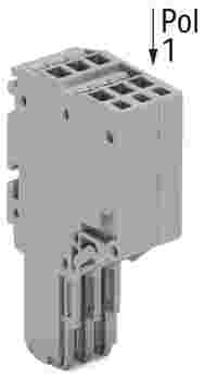 WAGO 2-conductor female connector; Push-in CAGE CLAMP®; 1.5 mm²; Pin spacing 3.5 mm; 11-pole; 1,50 mm²; gray