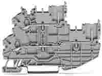 WAGO X-COM S-Mini double-deck carrier/feedthrough terminal block; through/through (L/L); rail mount; 1-conductor, 1-pin; 3.5 mm wide; gray