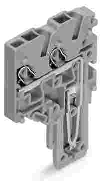 End module for 2-conductor female connector; Push-in CAGE CLAMP®; 1.5 mm²; Pin spacing 3.5 mm; 1-pole; 1,50 mm²; gray