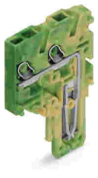 End module for 2-conductor female connector; Push-in CAGE CLAMP®; 1.5 mm²; Pin spacing 3.5 mm; 1-pole; 1,50 mm²; green-yellow