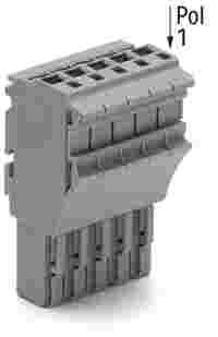 WAGO 1-conductor female connector; Push-in CAGE CLAMP®; 4 mm²; Pin spacing 5.2 mm; 10-pole; 4,00 mm²; gray