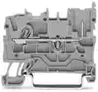 1-conductor/1-pin carrier terminal block; 2.5 mm²; for DIN-rail 35 x 15 and 35 x 7.5; Push-in CAGE CLAMP®; 2,50 mm²; gray