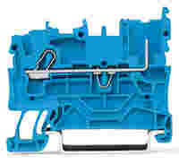 1-conductor/1-pin carrier terminal block; 2.5 mm²; for DIN-rail 35 x 15 and 35 x 7.5; Push-in CAGE CLAMP®; 2,50 mm²; blue