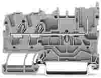 2-conductor/1-pin carrier terminal block; 2.5 mm²; for DIN-rail 35 x 15 and 35 x 7.5; Push-in CAGE CLAMP®; 2,50 mm²; orange
