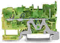 2-conductor/1-pin ground carrier terminal block; 2.5 mm²; for DIN-rail 35 x 15 and 35 x 7.5; Push-in CAGE CLAMP®; 2,50 mm²; green-yellow
