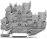 1-conductor/1-pin double deck receptacle terminal block; Through/through terminal block; 2.5 mm²; N/L; without marker carrier; for DIN-rail 35 x 15 and 35 x 7.5; Push-in CAGE CLAMP®; 2,50 mm²; gray