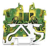 TOPJOB®S miniature ground terminal block; DIN-15 rail mount; 2-conductor; 3.5 mm wide; green-yellow