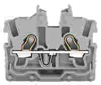 TOPJOB®S miniature feedthrough terminal block; mounting flange; 2-conductor; 3.5 mm wide; gray