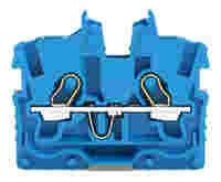 TOPJOB®S miniature feedthrough terminal block; mounting flange; 2-conductor; 3.5 mm wide; blue