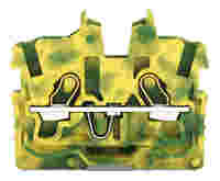 TOPJOB®S miniature feedthrough terminal block; mounting flange; 2-conductor; 3.5 mm wide; green-yellow