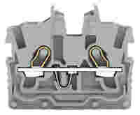 TOPJOB®S miniature feedthrough terminal block; center terminal block without snap-in foot; 2-conductor; 3.5 mm wide; gray