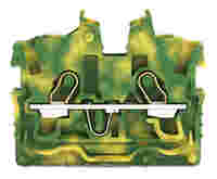 TOPJOB®S miniature feedthrough terminal block; center terminal block without snap-in foot; 2-conductor; 3.5 mm wide; green-yellow