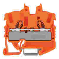 WAGO 2-conductor miniature through terminal block; with operating slots; 2.5 mm²; with test port; side and center marking; for DIN-15 rail; Push-in CAGE CLAMP®; 2,50 mm²; orange