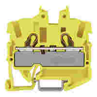 WAGO 2-conductor miniature through terminal block; with operating slots; 2.5 mm²; with test port; side and center marking; for DIN-15 rail; Push-in CAGE CLAMP®; 2,50 mm²; yellow