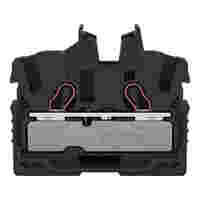 WAGO 2-conductor miniature through terminal block; with operating slots; 2.5 mm²; End terminal block with mounting flange; side and center marking; with test port; Push-in CAGE CLAMP®; 2,50 mm²; black