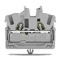 2-conductor miniature through terminal block; with operating slots; 2.5 mm²; with snap-in mounting foot; side and center marking; with test port; Push-in CAGE CLAMP®; 2,50 mm²; gray