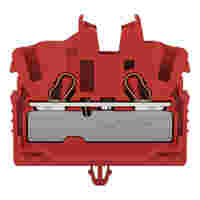 WAGO 2-conductor miniature through terminal block; with operating slots; 2.5 mm²; with snap-in mounting foot; side and center marking; with test port; Push-in CAGE CLAMP®; 2,50 mm²; red
