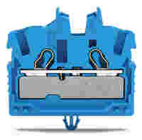 2-conductor miniature through terminal block; with operating slots; 2.5 mm²; with snap-in mounting foot; side and center marking; with test port; Push-in CAGE CLAMP®; 2,50 mm²; blue
