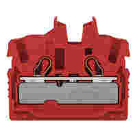 WAGO 2-conductor miniature through terminal block; with operating slots; 2.5 mm²; Center terminal block without snap-in mounting foot, without mounting flange; side and center marking; with test port; Push-in CAGE CLAMP®; 2,50 mm²; red