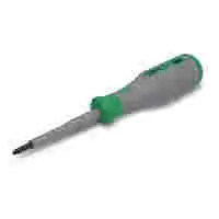 WAGO VDE combination screwdriver; Crosshead and slot +/- PZ1/S; VDE tested; 1000 V; insulated; 2-component grip; size 2 (110 mm); green/gray