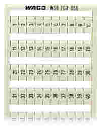 WSB marking card; as card; MARKED; 1 ... 50 (2x); not stretchable; Vertical marking; snap-on type; white