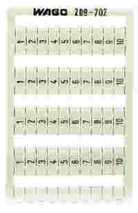 WSB marking card; as card; MARKED; 1 ... 10 (10x); not stretchable; Vertical marking; snap-on type; white