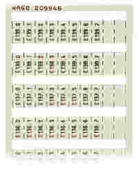 WSB marking card; as card; MARKED; E130.0, E130.1, ..., E139.6, E139.7 (1 each); not stretchable; Vertical marking; snap-on type; white
