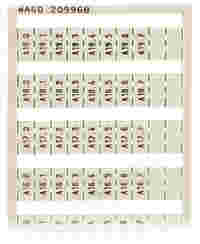 WSB marking card; as card; MARKED; A10.0, A10.1, ..., A19.6, A19.7 (1 each); not stretchable; Vertical marking; snap-on type; white