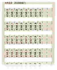 WSB marking card; as card; MARKED; A140.0, A140.1, ..., A149.6, A149.7 (1 each); not stretchable; Vertical marking; snap-on type; white