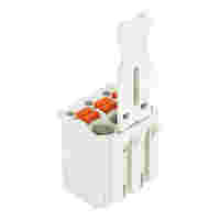 1-conductor female connector; push-button; Push-in CAGE CLAMP®; 1.5 mm²; Pin spacing 3.5 mm; 3-pole; Gripping plate; 1,50 mm²; light gray