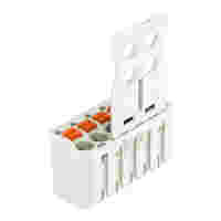 1-conductor female connector; push-button; Push-in CAGE CLAMP®; 1.5 mm²; Pin spacing 3.5 mm; 6-pole; Gripping plate; 1,50 mm²; light gray