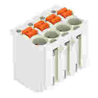 1-conductor female connector; push-button; Push-in CAGE CLAMP®; 1.5 mm²; Pin spacing 3.5 mm; 4-pole; 1,50 mm²; light gray