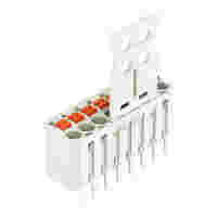 1-conductor THT female connector straight; push-button; Push-in CAGE CLAMP®; 1.5 mm²; Pin spacing 3.5 mm; 8-pole; 1.0 mm Ø solder pin; Gripping plate; 1,50 mm²; light gray