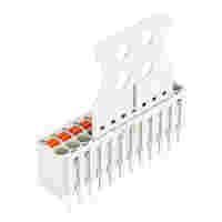 1-conductor THT female connector straight; push-button; Push-in CAGE CLAMP®; 1.5 mm²; Pin spacing 3.5 mm; 12-pole; 1.0 mm Ø solder pin; Gripping plate; 1,50 mm²; light gray