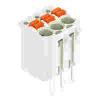 1-conductor THT female connector straight; push-button; Push-in CAGE CLAMP®; 1.5 mm²; Pin spacing 3.5 mm; 3-pole; 1.0 mm Ø solder pin; 1,50 mm²; light gray
