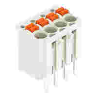 1-conductor THT female connector straight; push-button; Push-in CAGE CLAMP®; 1.5 mm²; Pin spacing 3.5 mm; 4-pole; 1.0 mm Ø solder pin; 1,50 mm²; light gray